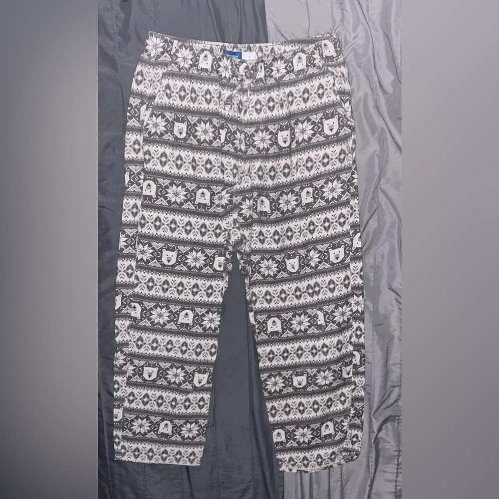 Gray and White Polar Pajama Pants